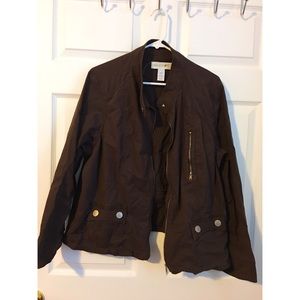 Brown Fashion Bug Zip Up Jacket